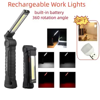 Акумулаторни работни светлини LED работна светлина висяща кука 5 режима магнитна USB акумулаторна фенерче преносима работна светкавица