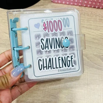 1000 Класьор за спестовни предизвикателства, класьор за спестяване на пари, книга за спестовни предизвикателства с пликове, предизвикателство за спестяване на пликове A