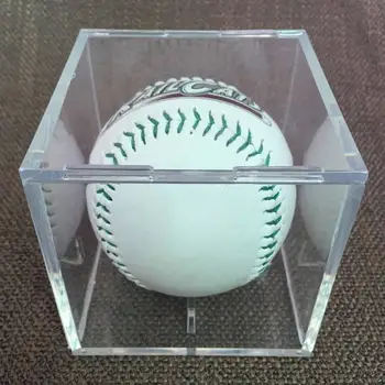 Golf тенис топка прозрачен случай акрил 80 мм голф бейзбол кутия дисплей за сувенир съхранение кутия притежателя UV защита прахоустойчив