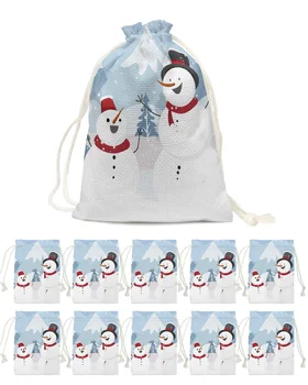 Коледа снежен човек бонбони чанти Дядо подарък чанта Начало парти декор Коледа бельо подарък чанти опаковане