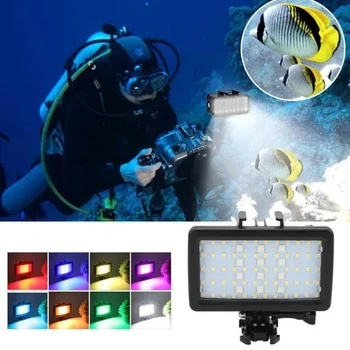Mini RGB светлина водоустойчива водолазна запълваща светлина Подводна LED видео лампа IPX 8 Режими на осветление за екшън камера