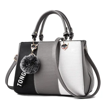 Текстурирана дамска чанта 2023 Нова модна атмосфера Проста дамска чанта Цвят с голям капацитет, съответстващ на чантата за рамо на майката Tide