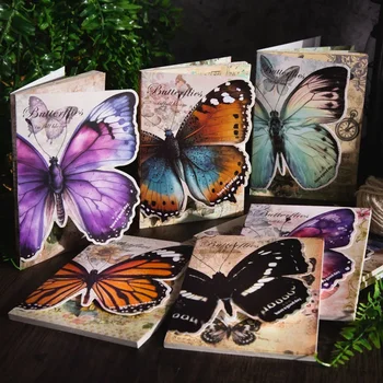 30 бр/пакет реколта пеперуда ръчно рисувани модел материал хартия DIY Scrapbooking дневник дневник Оставете съобщение подкрепа хартия