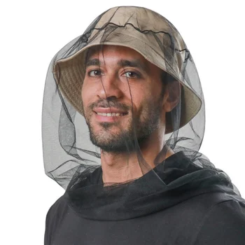 Външна риболовна шапка Bug Mesh Head Net Face Protector Anti Mosquito Insect Hat Camping Hats Fishing Hat