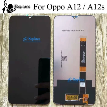 6.2inch Черно За Oppo A12 2020 Глобален LCD дисплей сензорен екран дигитайзер събрание / с рамка за Oppo A12s
