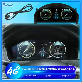 12.3 LCD цифров клъстер за Mercedes Benz C W204 W205 W446 11-14 NTG4.5 Car Radio Instrument Dashboard Panel Cockpit Speedmeter
