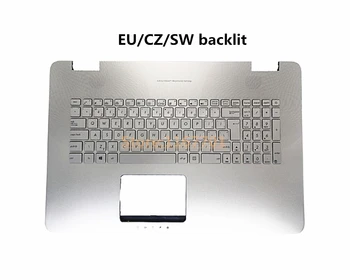 Нов оригинален лаптоп / преносим компютър RU / UA / EU / CZ / SW / BE / FR Клавиатура с подсветка / капак / калъф за Asus N752VX N752VW