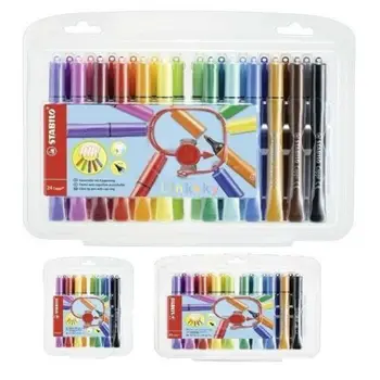 Stabilo 168 Cappi Fibre Tip Ергономични училищни миещи се оцветяващи писалки - комплект 12, 18, 24 цвята,Ергономичен захват за детски ръце