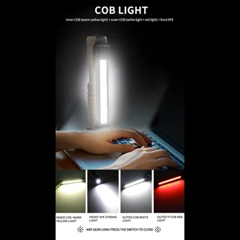 COB XPE LED работна светлина акумулаторна 400 лумена LED работна светлина с индикатор за мощност за ремонт на автомобили на открито