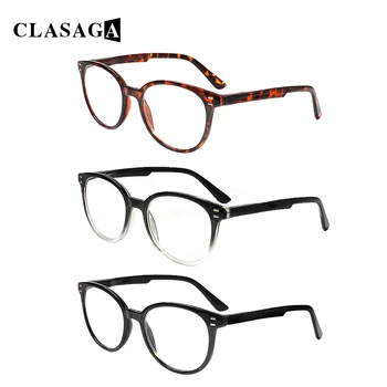 CLASAGAN Унисекс пролетна панта HD очила за четене мода кръг пълен кадър висококачествени компютърни очила