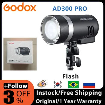 Godox AD300 Pro TTL 2.4G 300Ws 1/8000 HSS външна светкавица с батерия за Canon Nikon Sony Fuji Olympus Pentax
