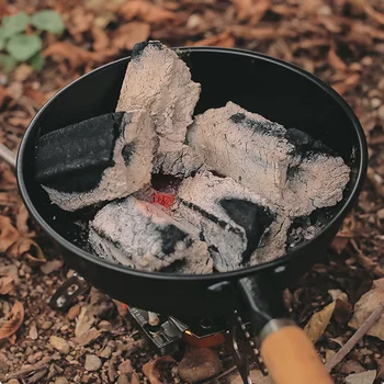 Кухи дървени въглища Горящи мангали Мини железни пещи за изгаряне на въглища Преносим карбонов мангал Дървена дръжка Външни аксесоари