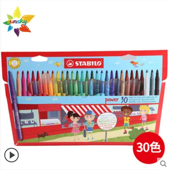Stabilo 12/30 цвят Детска акварелна писалка миеща се безопасна и нетоксична писалка за рисуване Триъгълна писалка рисуване художествени консумативи