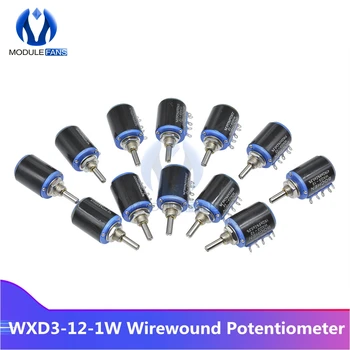 WXD3-12-1W Съпротивление на жичен потенциометър Ohm 10 завърта линеен ротационен потенциометър 5% +5% -5% DIY електронен