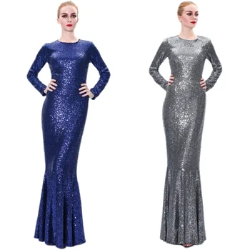 Fashion Slim Sequin Fishtail Dress Елегантен Дубай Дамско парти Банкет Вечерни рокли Мароко Дамски банкетен халат Kaftan Vestidos