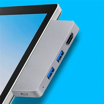 За Surface Pro 8 USB C хъб, 4K -съвместим адаптер + 2 USB 3.0 четец SD / TF четец адаптер за Surface Pro 8