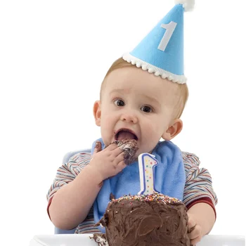 1-ви рожден ден шапка Първа бебешка лента за глава Лента за глава Prop Детски нетъкан текстил Шапки