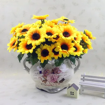 Ново в слънчоглед симулация цвете сватба сцена оформление слънчоглед дома физически магазин прозорец декорация и изкуствени цветя