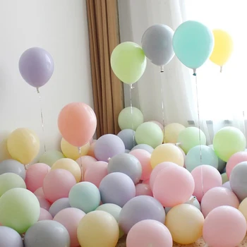 100pcs Многоцветни пастелни макарон балони латекс хелий пастелни бонбони Globos Baloons рожден ден парти арка декорация 10 инча