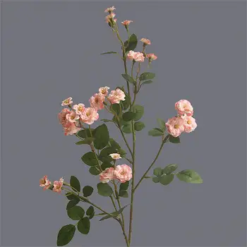 зелени листа фалшиво цвете лесно да се грижи декоративни полезно сватбено парти DIY булката букет изкуствени мини роза изкуство