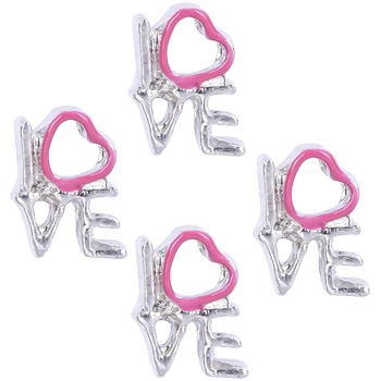 20Pcs/Lot DIY 5x10mm Любов розово сърце плаващи талисмани ръчно изработени за стъкло памет медальони