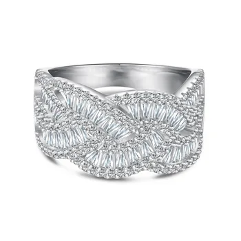 Нов 925 сребърен дамски пръстен с циркон инкрустиран пенлив персонализиран дизайн за дамски бижута