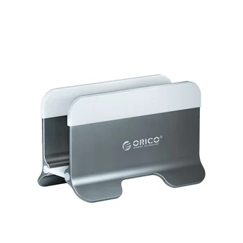 ORICO Алуминиева вертикална стойка за лаптоп Гравитационно заключване държач Настолна стойка за преносими компютри Стойка за таблет за съхранение, сива 1