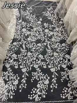 2023 Пролет и лято Горещи продажба бяла сватбена рокля дантела цвете край аксесоари сценично облекло тежка индустрия бродерия