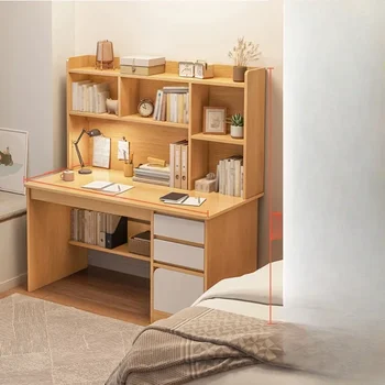 Simple Bookshelf Минималистични бюра Интегрирани офис маси Desktop пространство за съхранение тип компютър и модерни домакински мебели