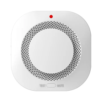 WiFi Tuya сензор за откриване на дим Анти-интерференция пожароизвестителен сензор Съвместим с Alexa / Google Home за вътрешна домашна безопасност