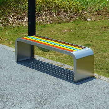 Паркови столове, отдих на открито U-образни цветни пейки от неръждаема стомана, обществени търговски центрове, градински дворове, обществени места